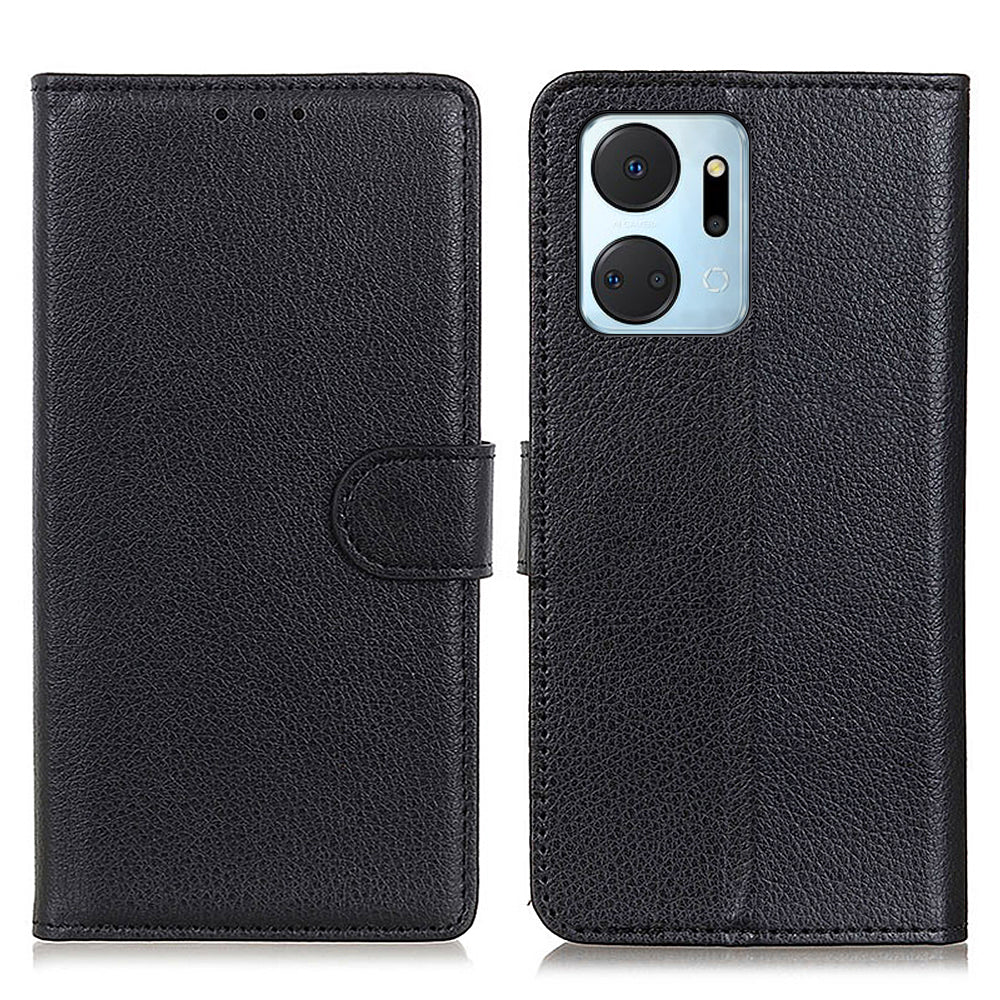 For Honor X7a 5G Drop Protection Phone Case Litchi Texture PU Leather Stand Wallet Anti-scratch Protective Phone Cover For Honor X7a 5G Drop Protection Phone Case Litchi Texture PU Leather Stand Wallet Anti-scratch Protective Phone Cover